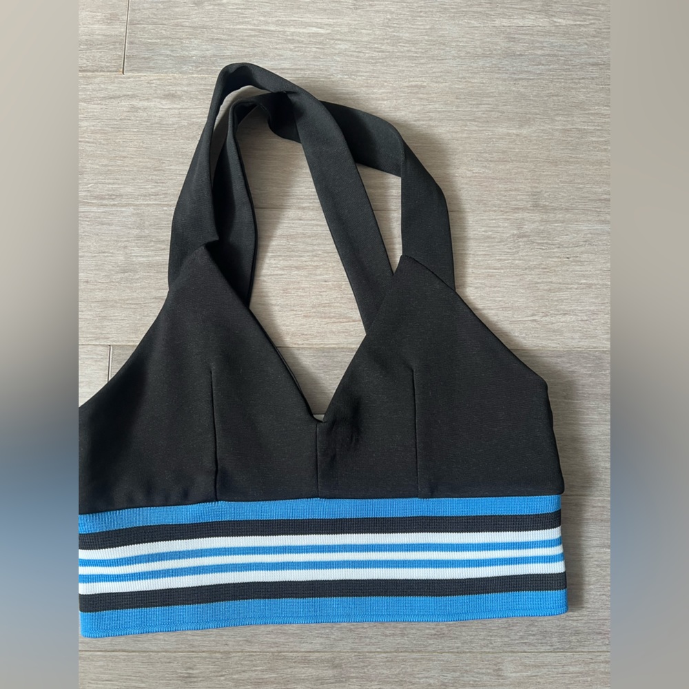 Zara crop top. Black with stripes. Size small.